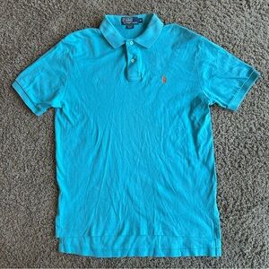 Polo Ralph Lauren Men's Medium Teal 100% Cotton Casual Short Sleeve Polo Shirt
